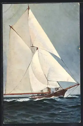 Künstler-AK Christopher Rave: S. M. Jacht Komet, früher Meteor I, Marine-Galerie