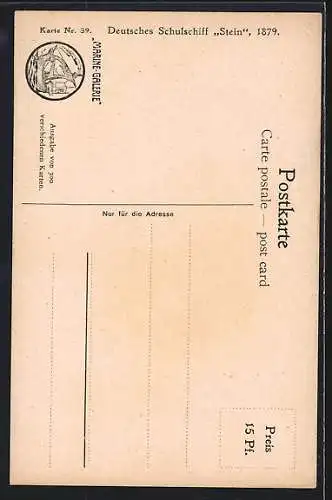 Künstler-AK Chr. Rave: Deutscher Schulschiff Stein aus dem Jahr 1879