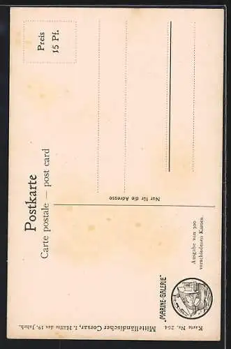 Künstler-AK Christopher Rave: Segelschiff Mittelländischer Corsar um 1850