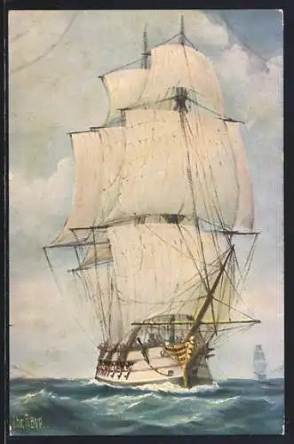 Künstler-AK Christopher Rave: Segelschiff Französisches Linienschiff um 1800