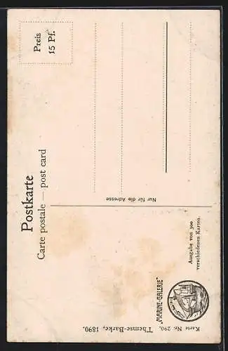 Künstler-AK Christopher Rave: Themse-Barke um 1890