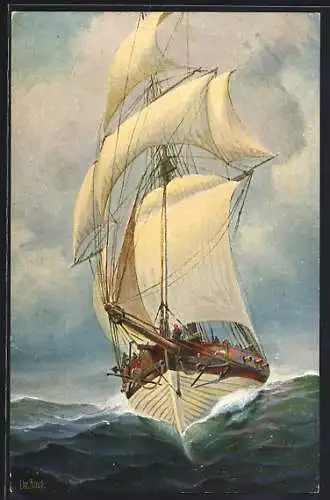 Künstler-AK Christopher Rave: Holländisches Kanonenboot, 19. Jh, Marine-Galerie