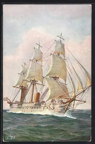 Künstler-AK Chr. Rave: Deutscher Schulschiff Stein aus dem Jahr 1879