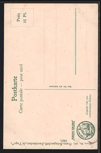 Künstler-AK Christopher Rave: Marine-Galerie, Karte Nr. 109, Franz Zweidecker le Tage, 1847
