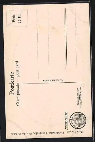 Künstler-AK Christopher Rave: Marine-Galerie, Karte Nr. 272, Calabrische Schebecke