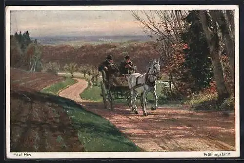 Künstler-AK P. Hey: Nr. 109, Frühlingsfahrt