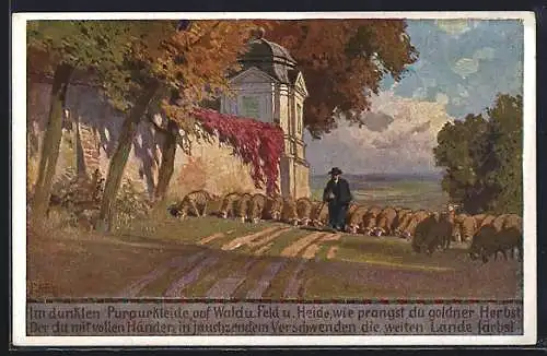Künstler-AK Paul Hey: Herbst, Schäfer, Allegorie