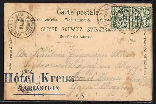 Lithographie Mariastein, Hôtel Kreuz, Unterirdische Gnadenkapelle, Ortspartie