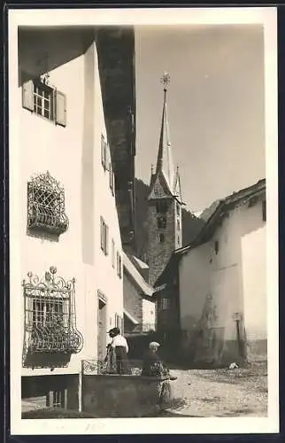 AK Bergün, Blick zur Kirche