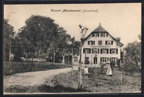 AK Abendsmatt /Baselland, Kurhaus mit Garten