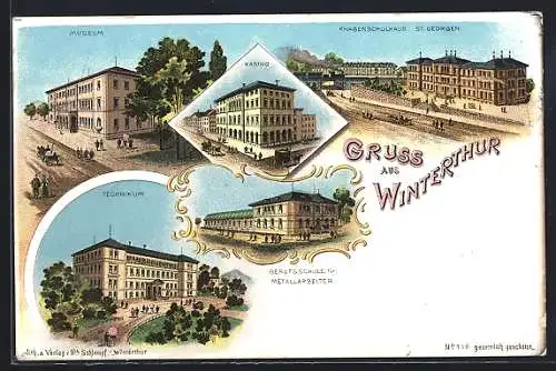 Lithographie Winterthur, Kasino, Technikum, Museum