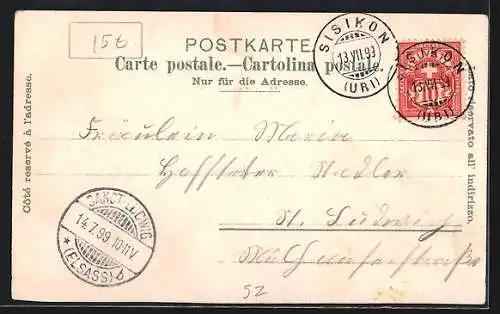 Lithographie Rigi, Rigi-Klösterli, Blick vom Rigi-Kulm, Rigi-Staffel