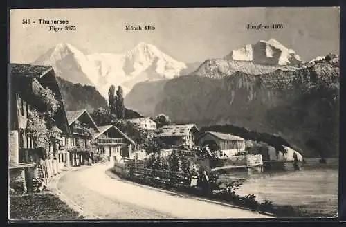 AK Thun, Thunersee mit Eiger, Mönch und Jungfrau