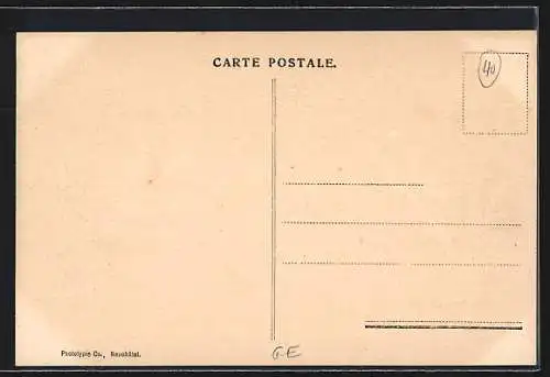 AK Genève, Rue du Mont-Blanc et l`Hôtel des Postes, Strassenbahn