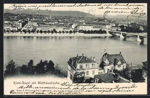 AK Klein-Basel, Teilansicht mit Matthäuskirche