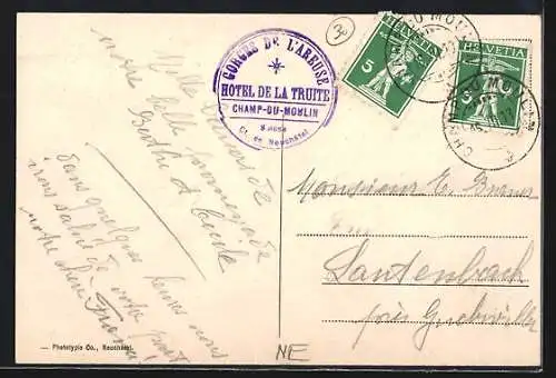 AK Le Champ du Moulin, Panorama avec le Creux du Van