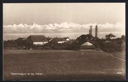 AK Montmollin, Panorama et les Alpes