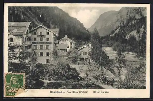 AK Châtelard /Valais, Frontière, Hôtel Suisse