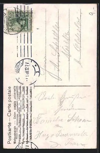 AK Prosit Neujahr, Zwei Glücksschweine im Portrait