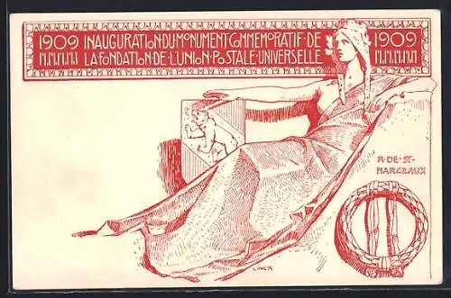 Künstler-AK Fondation de l`Union Postale Universelle, Inauguration du Monument Commemoratif, Ganzsache