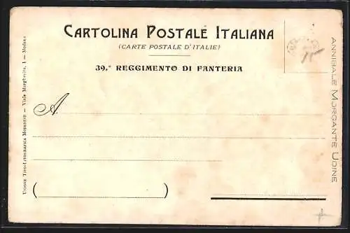 Lithographie Italienische Infanterie, 39. Reggimento Fanteria, Brigata Bologna