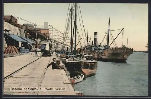 AK Rosario, Muelle Nacional, Schiffe im Hafen