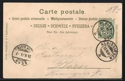 Lithographie Zürich, Zürichberg mit Aparthotel Rigiblick