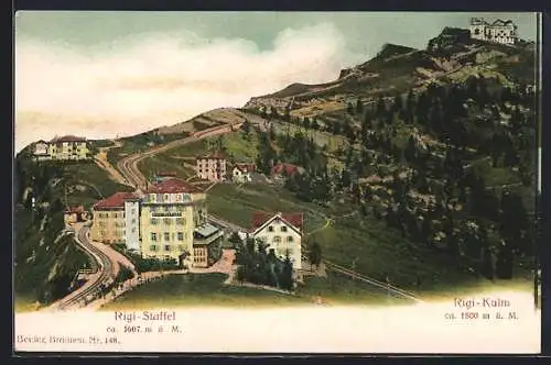 AK Rigi-Kulm, Ortsansicht aus der Vogelschau