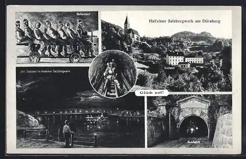 AK Dürnberg, Halleiner Salzbergwerk, Stollenfahrt, Einfahrt, Ausfahrt