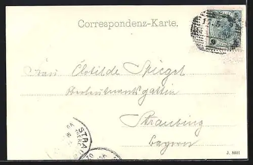 AK Eger, Ortsansicht mit Kirche