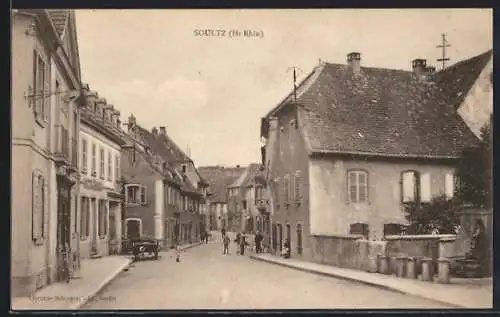 AK Soultz, une Rue, Kinder auf Strasse