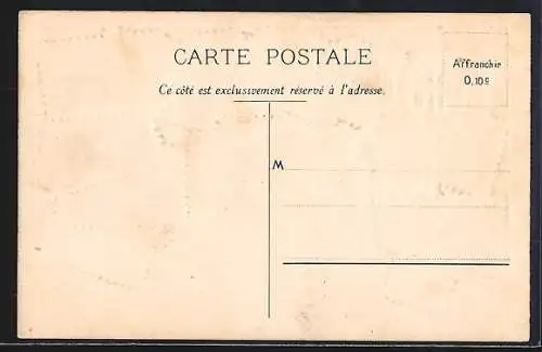 AK Frankreich, Briefmarken und Wappen mit Fahnen