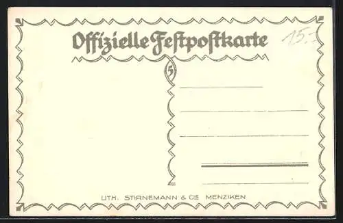 Künstler-AK Aarau, Eidg. Schützenfest 18.7.-5.8.1924, Jahrhundertfeier 1824-1924, Schützen mit ihren Gewehren