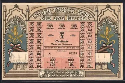 AK Brotkarte, Unser täglich Brot gib uns Heute