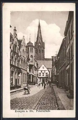 AK Kempen a. Rh., Peterstrasse mit Blick zur Kirche