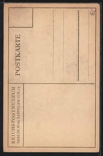 AK Berlin, Denkmal des Staatssekretärs Dr. v. Stephan im Lichthofe des Reichspostmuseums, Leipzigerstrasse 15