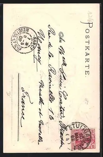 AK Märchen Lichtenstein, Georg von Sturmfeder zu Pferd