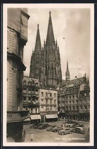 AK Köln, Dom mit Wallraffplatz
