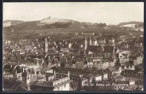 AK St. Gallen, Blick über die Dächer des Ortes