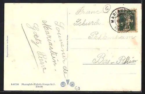 AK Mariastein, Blick auf Hotel Kreuz, Bes. Jul. Bühler-Bader