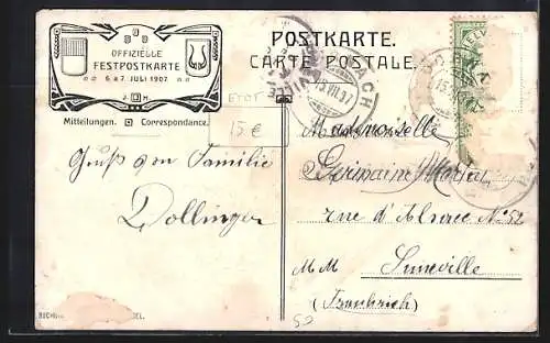 AK Dornach, XII. Solothurnsches Kantonal-Gesangfest, 1907, Festplatz, Wappen