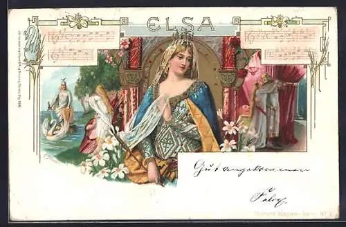 Künstler-AK Franz Stassen: Richard Wagner's Elsa