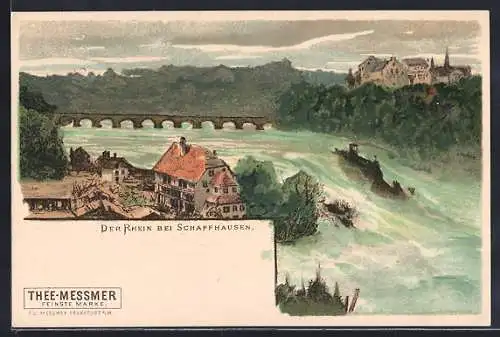 Künstler-AK Schaffhausen, das Schloss am Rheinfall