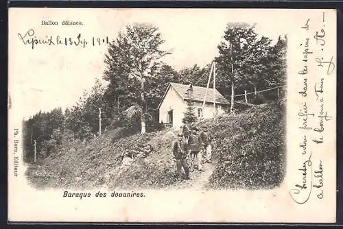 AK Ballon d`alsace, Baraque des Douanniers, Zollbeamte