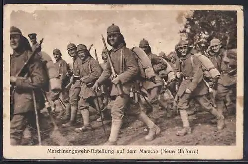 AK Maschinengewehr-Abteilung der Infanterie auf dem Marsche
