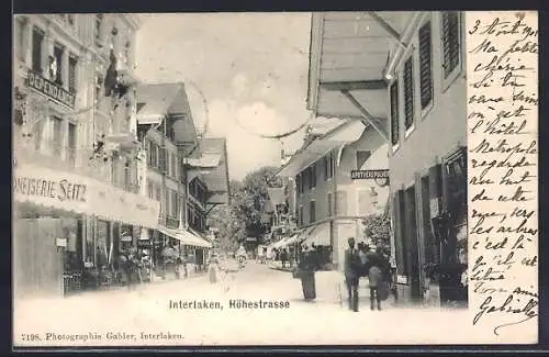AK Interlaken, Blick in die Höhestrasse