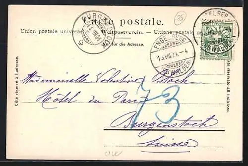 AK Engelberg, Ortsansicht mit Titlis und Spannörter