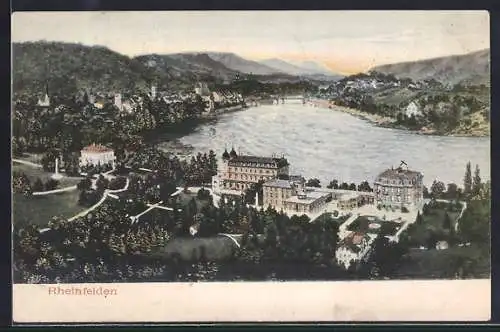 AK Rheinfelden, Ortsansicht aus der Vogelschau
