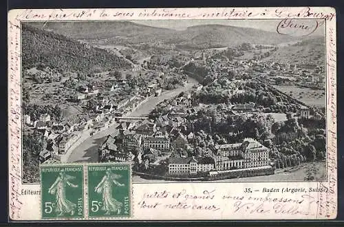 AK Baden, Totalansicht aus der Vogelschau