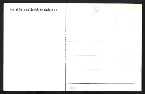 AK Rheinfelden, Blick auf Hotel Solbad Schiff